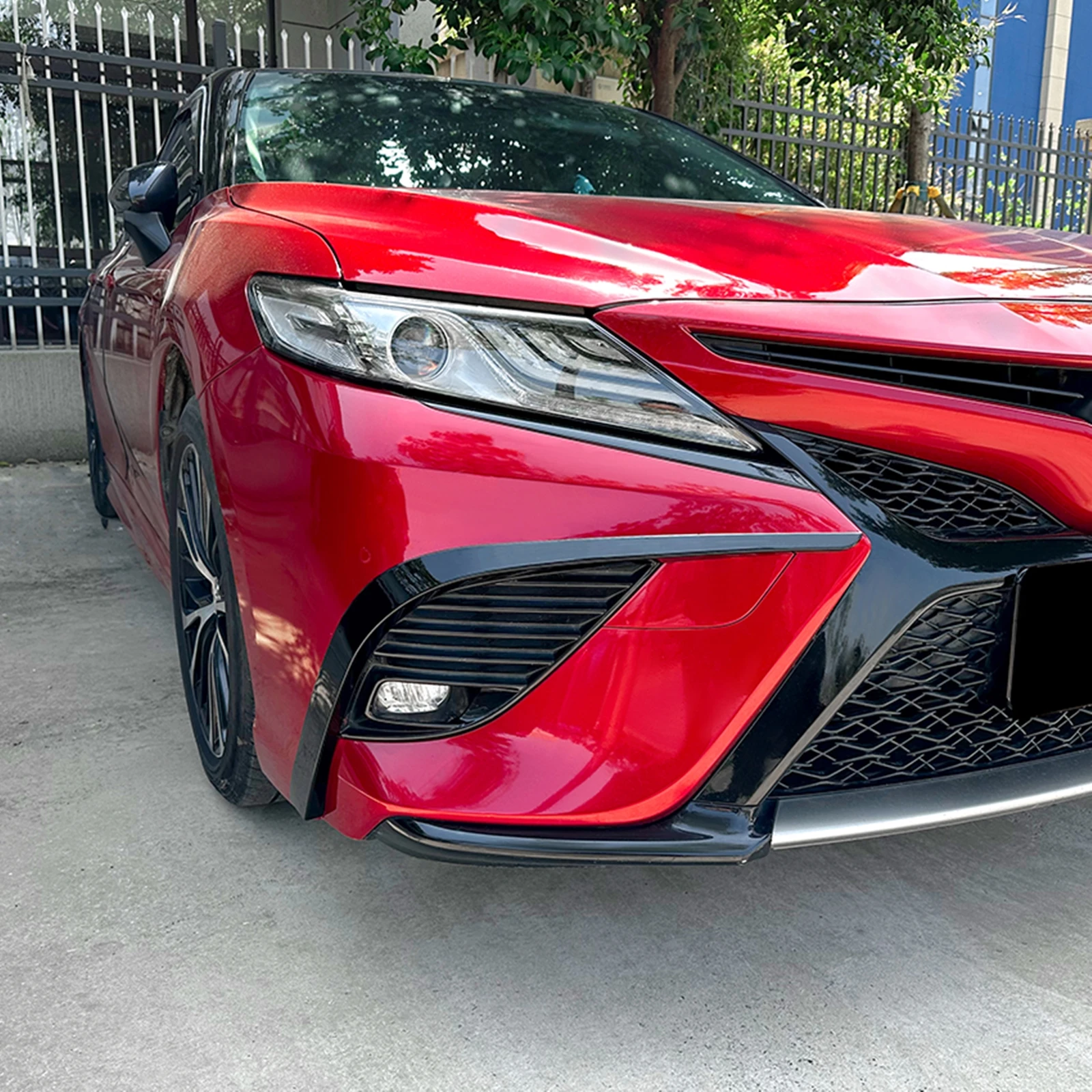 Front Bumper Side Air Vent Cover Trim Fog Light Lamp Intake Hood Splitter Frame Kit For Toyota Camry 8th SE XSE 2018-2020 Sport