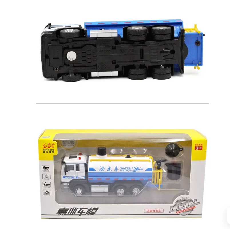 Model Engineering Water Sprinkler Truck Can Spray Water Green Car Sound Light Boomerang Alloy Toy Car Boy Gift B327