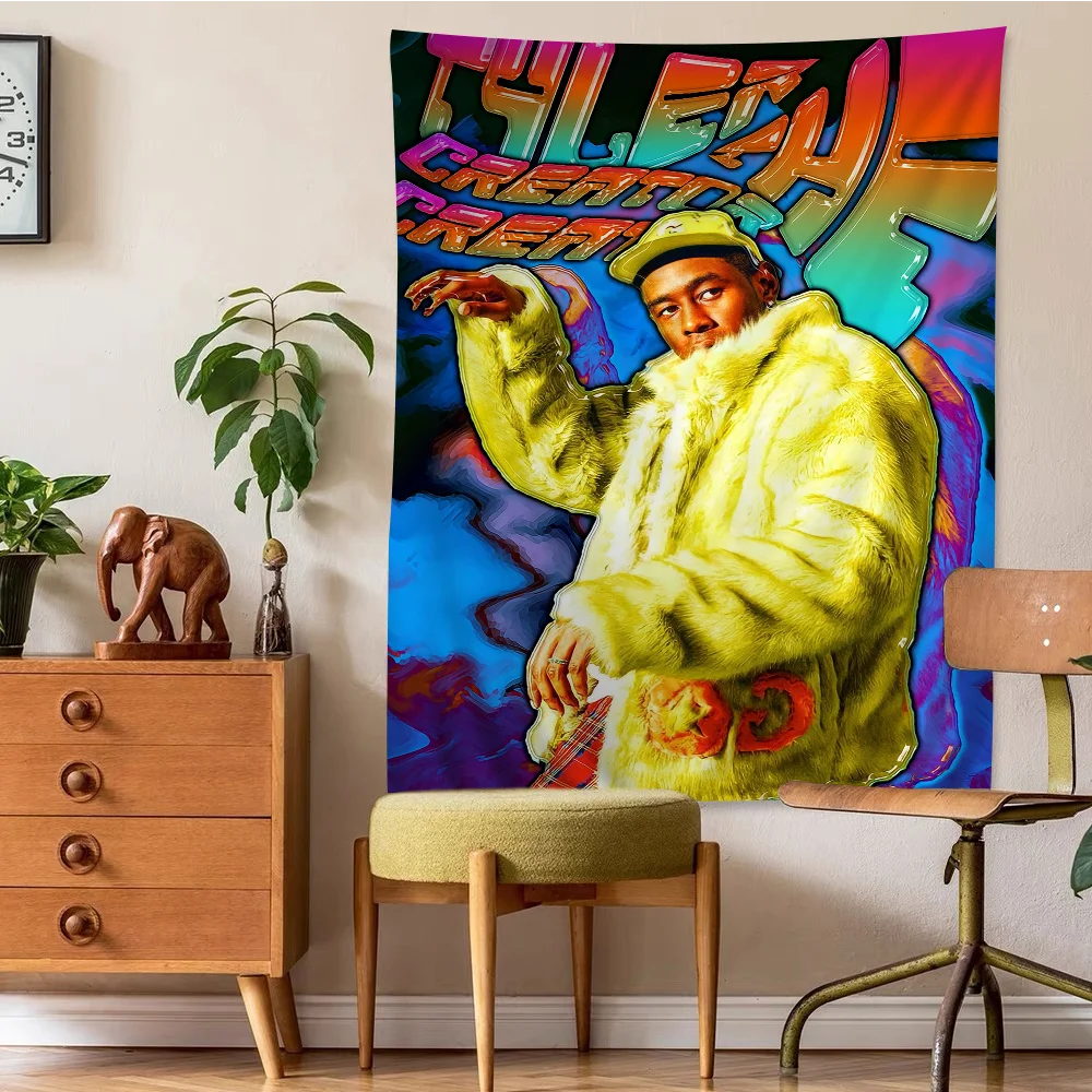 

Rapper Tyler The Creator Cartoon Tapestry Art Science Fiction Room Home Decor Wall Hanging Home Decor