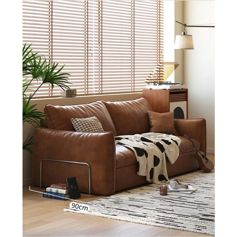 sofa bed folding dual-purpose, retro style small apartment living room sofa bed