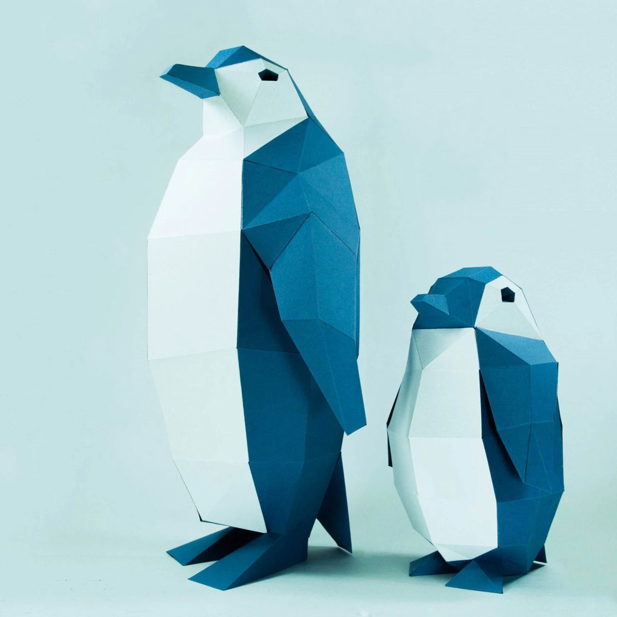 Penguin animal paper mold ornaments handmade DIY paper art model lowpoly style home decorations