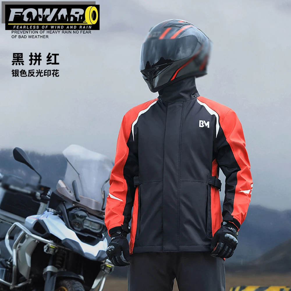 Reflective Rain Jacket Outdoor Cycling Night Reflective Waterproof Mackintosh Motorbike Mackintosh Cycling Off-road Mountain