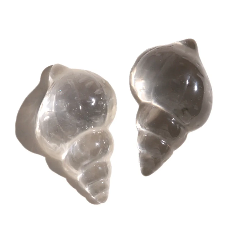 Wholesale 40pcs/lot transparent cartoon conch shape resin cabochon beads diy jewelry garment accessory