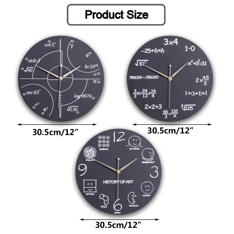 Math Clock Unique Wall Clock Modern Design Novelty Maths Equation Clock