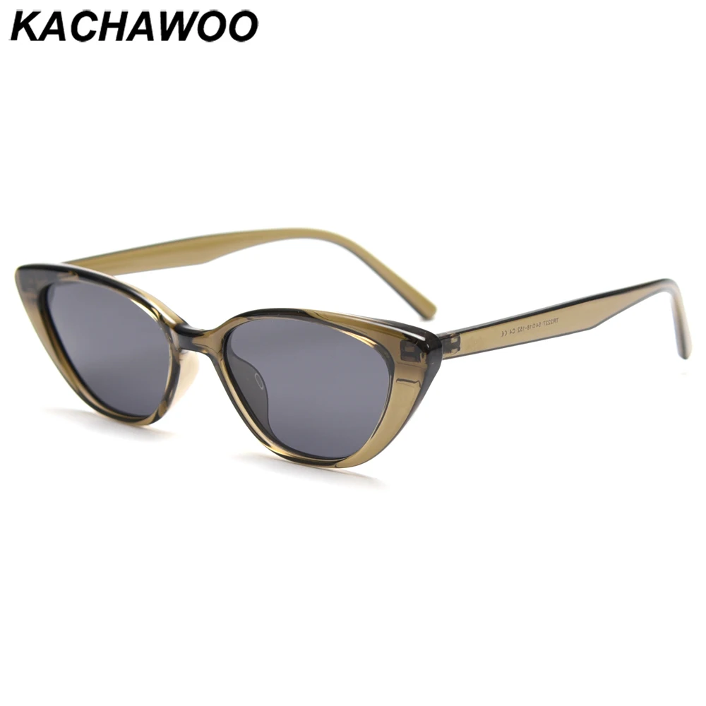 

Kachawoo cat eye polarized sunglasses women retro style vintage sun glasses men tr90 frame green leopard beige European style
