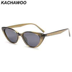 Kachawoo cat eye polarized sunglasses women retro style vintage sun glasses men tr90 frame green leopard beige European style