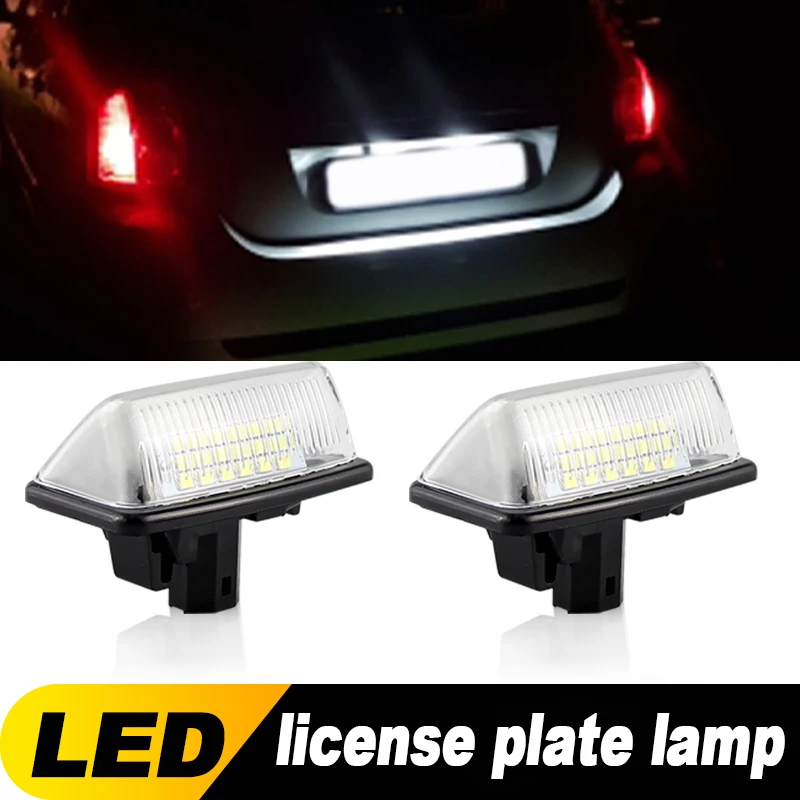 2Pcs LED License Number Plate Light Lamp For Toyota Corolla Crown S180 Starlet EP91 Previa ACR50,GSR50 White 6000K No Error