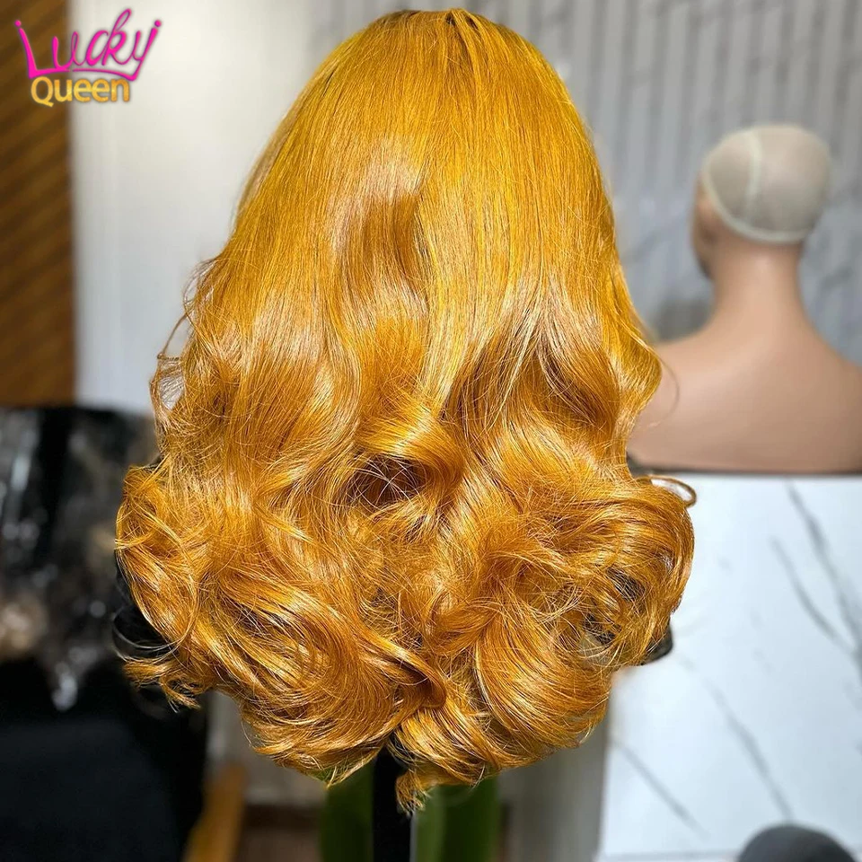 

Ginger Yellow Lace Front Wigs Human Hair Pre Plucked 13x4 13x6 Body Wave Lace Frontal Wigs Human Hair 180% Density For Women