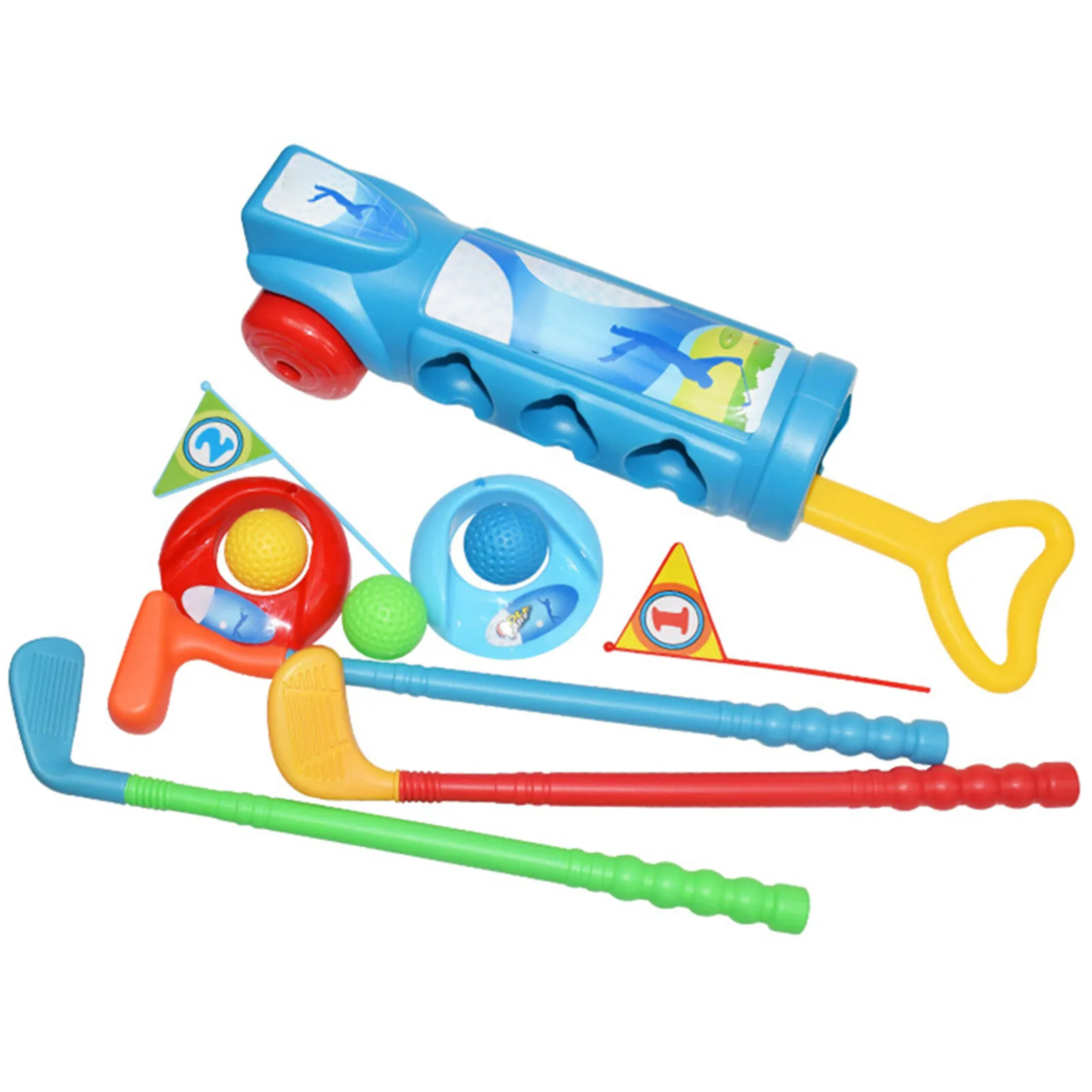 

Portable Golf Pro Set Toys for Kids Toddlers Golf Clubs Flags Practice Balls Sports Game Golf, Indoor Outdoor Golf Ball Set