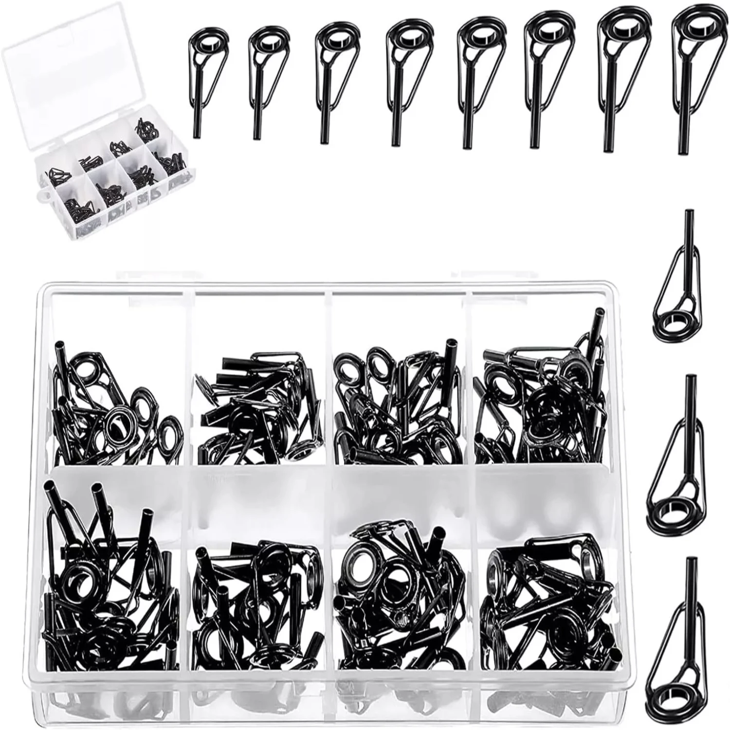 

40PCS Fishing Rod Guide Repair Kit,Freshwater Rod Tip Kit Parts