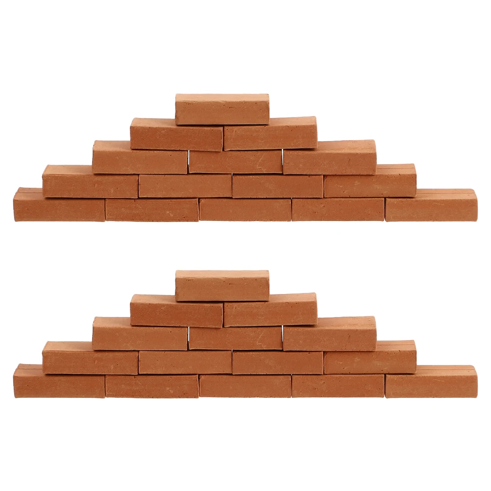 

50 Pcs Miniature Brick Handmade Children Toys Decorative Fake Model Figurine Clay Craft Supplies DIY House Building Kits