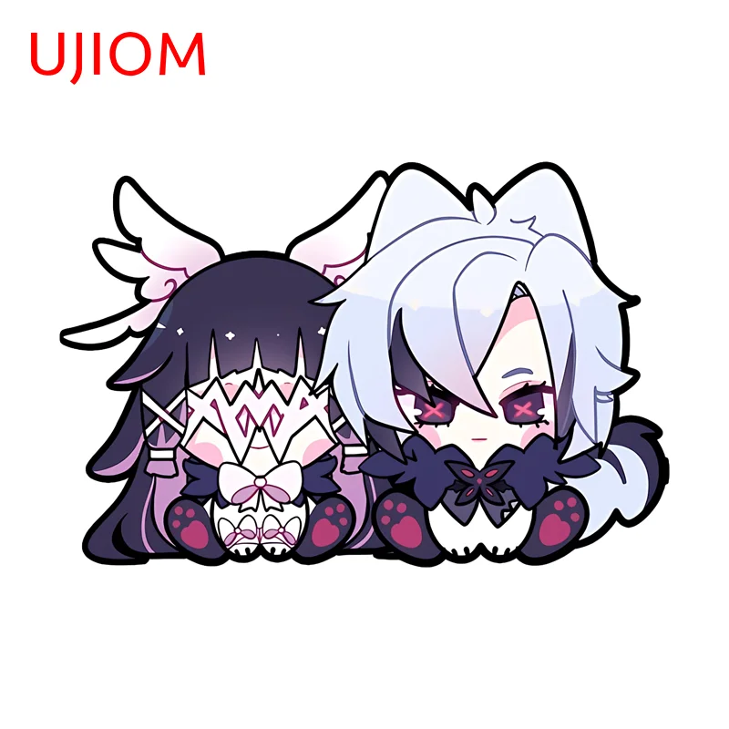 UJIOM Chibi Genshin Impact Colombia Wall Sticker Delicate Trendy Creative Fashionable Waterproof Decal Wardrobe Decoration
