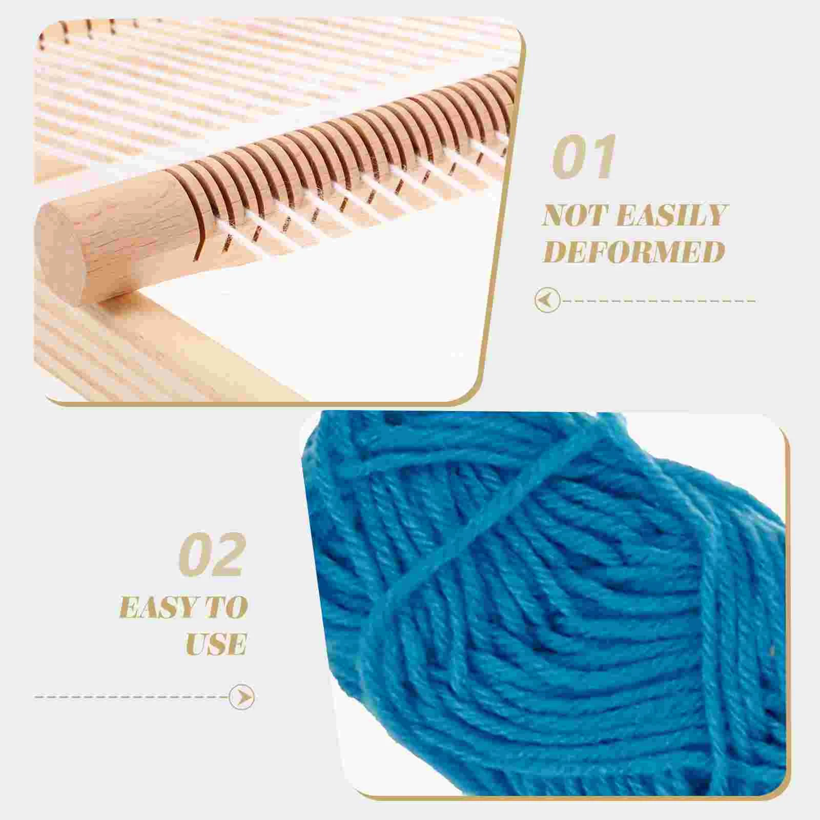 Large Size DIY Hand-Knitting Wooden Loom Toys Children Weaving Machine Intellectual Development Loom Toys(Random Color of Wool)