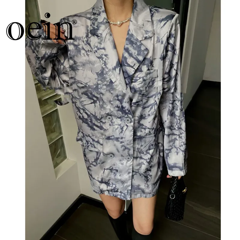 [oein] Design Style High-end Suit Jacket Women Early Spring, Light Luxury Jacquard Loose Wide European Style Niche Top