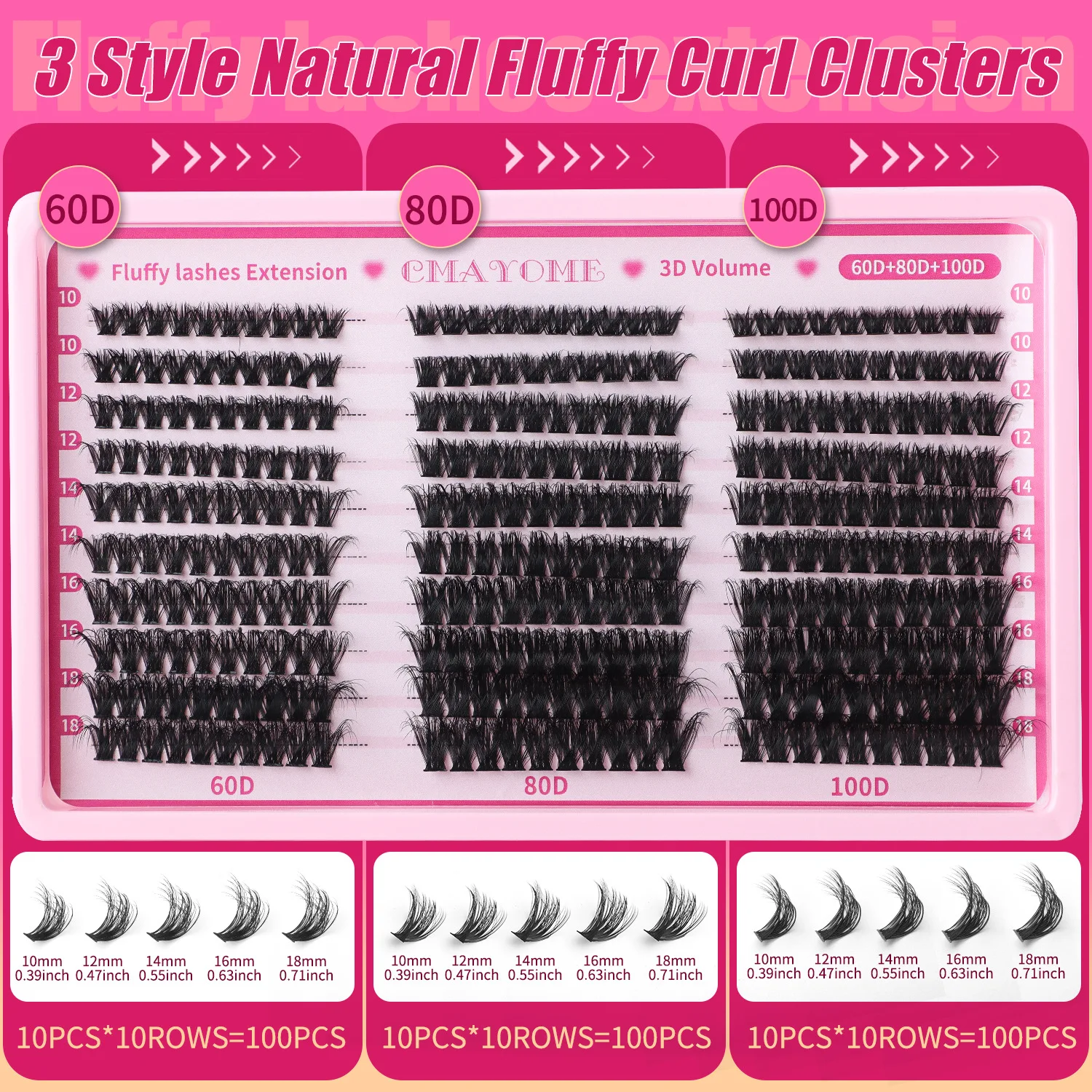 300 PCS  Fluffy DIY Lashes Extension Kit Natural  Eyelashes Clusters Lash Set  With Bond and seal