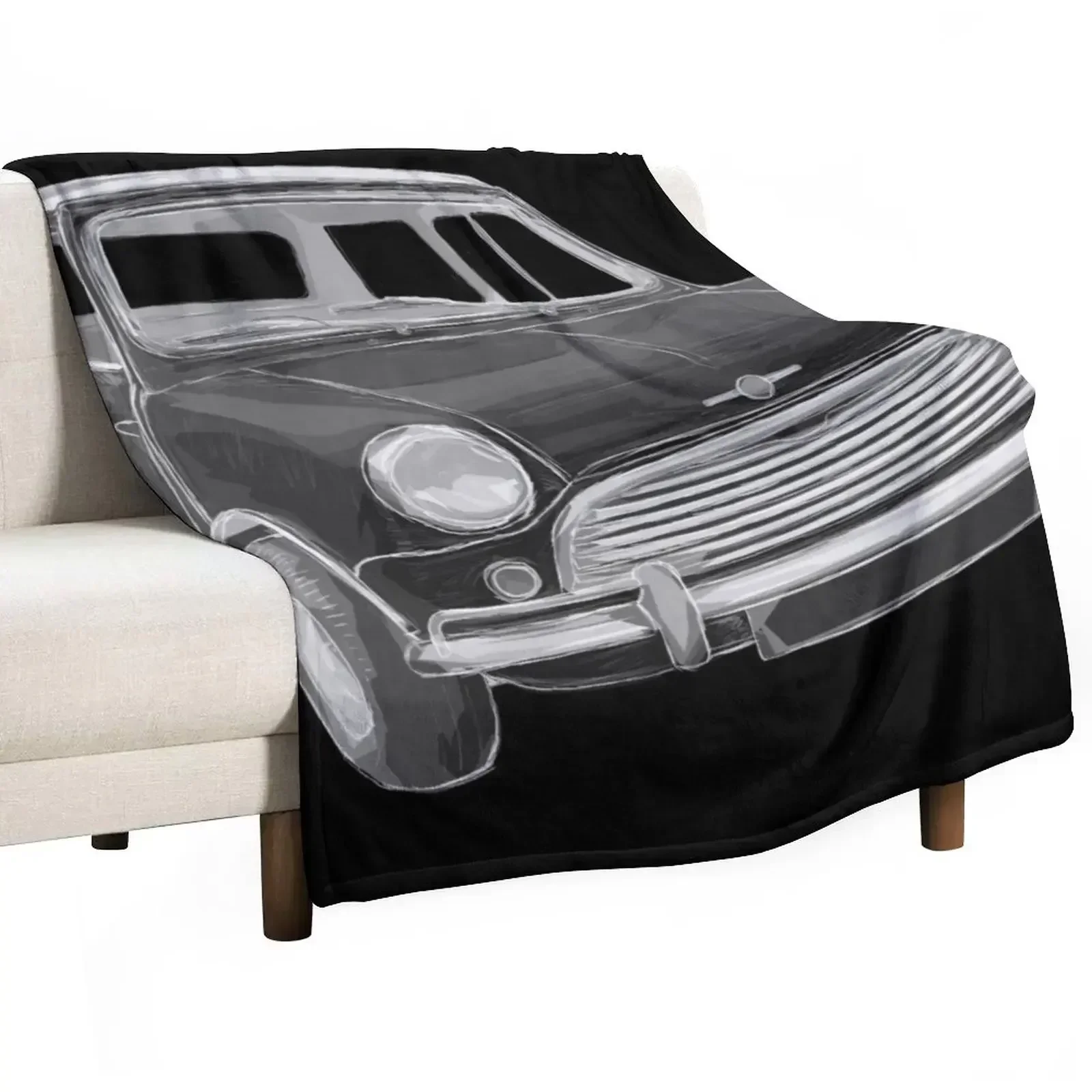 

Classic Mini Chalk Black Throw Blanket Thermal Sofa Luxury Throw Blankets