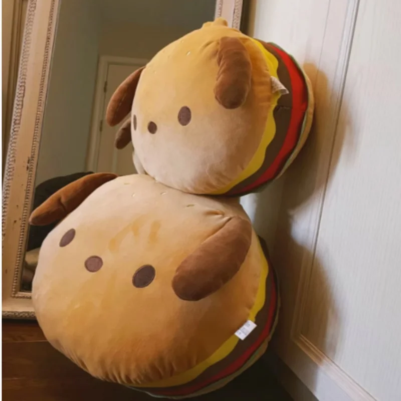 Cute Burger Dog Pillow Creative Cushion Puff Pillow Waist Protection Chair Cushion Sofa Dormitory Pillow Cushion Girl's Gift