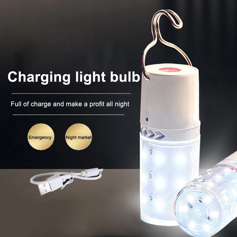 Portable Rainproof Outdoor Lights Ultra Bright USB Rechargeable Lamp LED Emergency Bulb With Hook Camping Emergency Night Lights
