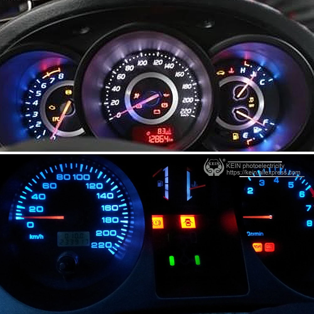 BhoiMo 8PCS T5 B8.5D B8.5 Led Bulb COB Cluster Gauge Instrument Light Dash Dashboard Indicator Warning Car Signal Lamp 12V Blue