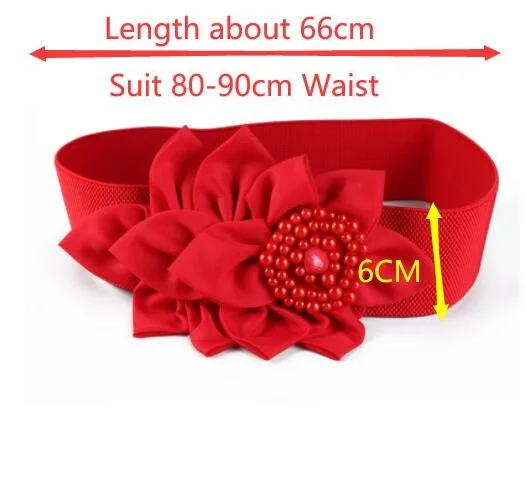 Lady Decoration Belt Female Dress Decorate Waist Band Tight Waist Chain Girls Fashion Flower Decoration Wide Belt B-8398