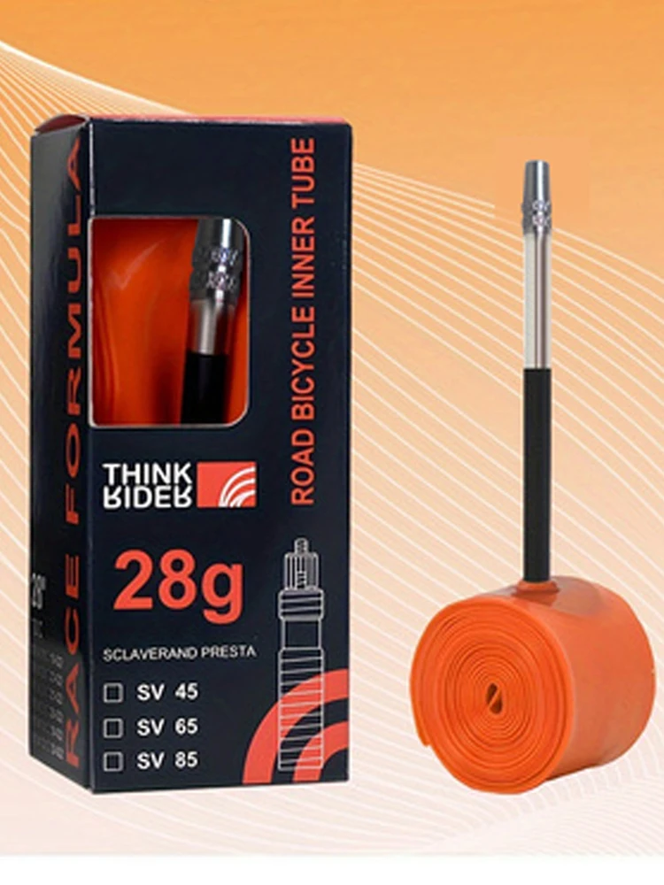 AliExpress ThinkRider 28g Ultralight Bike Inner Tube 700 x 18 25 28 Road Bicycle TPU Tire 45/65/85mm Length French Valve Super Light Tube