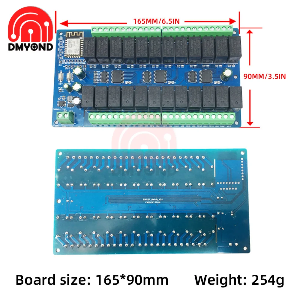 ESP8266 WIFI 24 Channel Relay Module ESP-12F Relay Development Board Power Supply 5V/12V/24V/10A for Smart Home Wireless Control