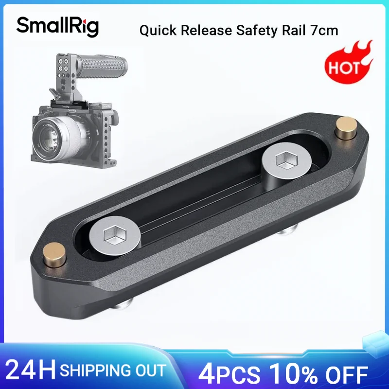 SmallRig Quick Release Safety Nato Rail 70mm Long with Spring Loaded Pins for RED Epic / Scarlet/ Blackmagic Camera-1195