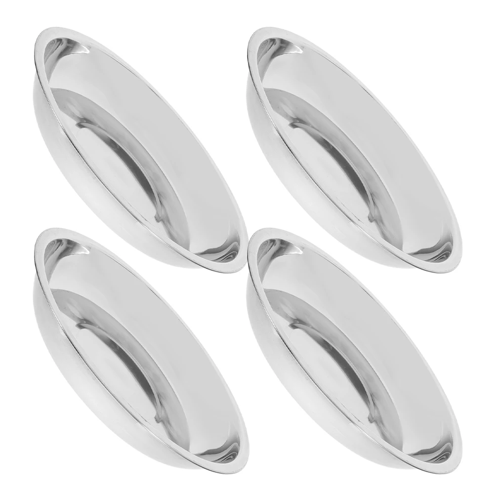 

4 Pcs Stainless Steel Pet Bowl Cat Bowls Bevelled Basic Dog Double Ceramic Automatic Dish