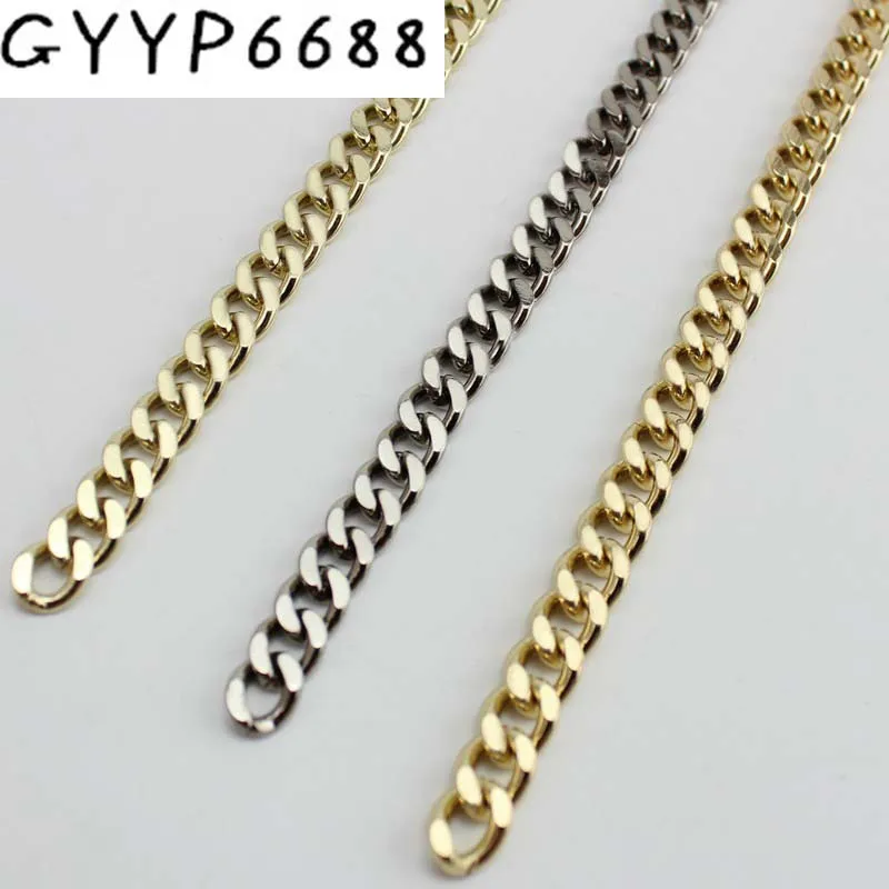 5METER 10M High Ending Gold color  7mm width chains metal strap with hook for women bag handbag chain removable long strap chain