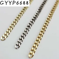 5METER 10M Hoch Ende Gold farbe 7mm breite ketten metall gurt mit haken für frauen tasche handtasche kette abnehmbare langen riemen kette