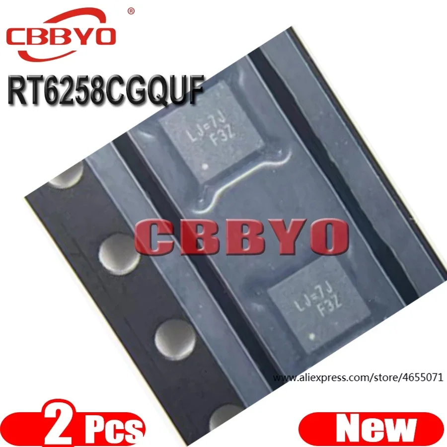 (2piece)100% New RT6258CGQUF RT6258CG RT6258C For Code: LJ=.. QFN-12 Chipset