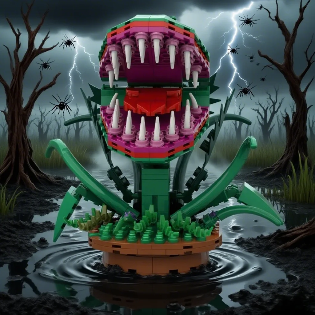 

342PCS Creative Expert MOC Potted Plant Cannibal Flowers Building Block Chomper Horrors Flower Model Bricks Assemble Toys Gift