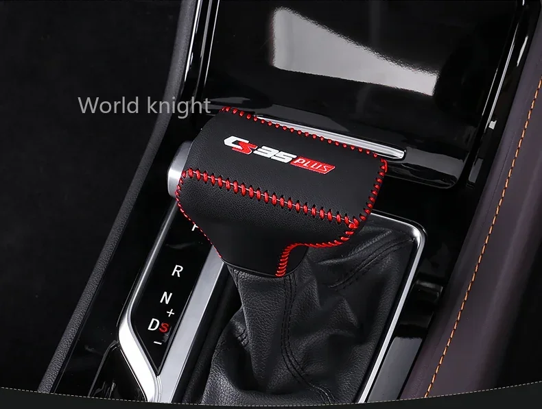 Modification Accessories Car Styling Leather Hand-sewn Gear Shift Collars Handbrake Cover For Changan CS35 Plus 2019-2020