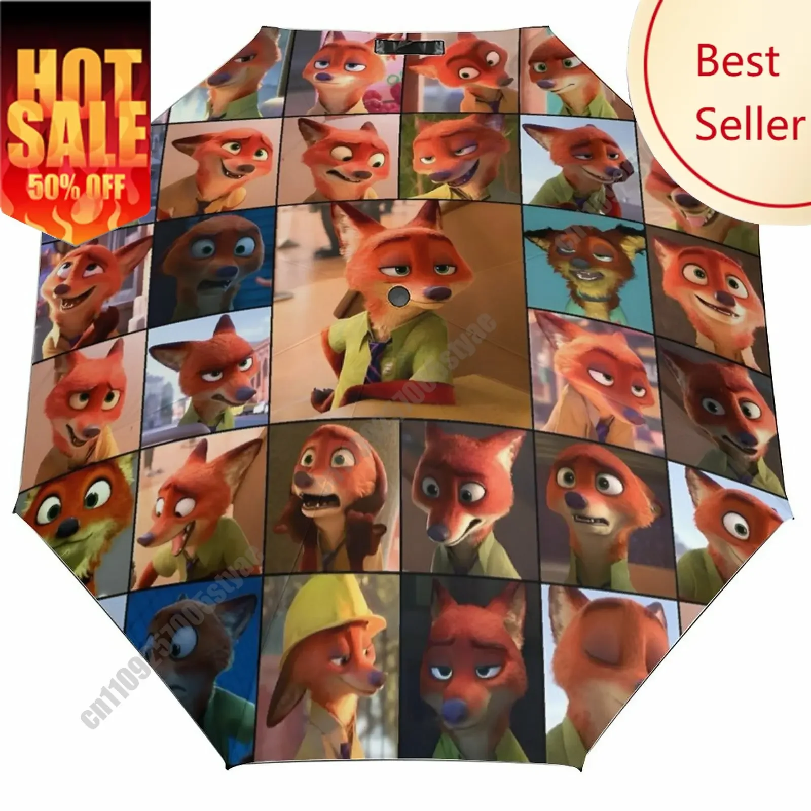 

Nick Wilde Umbrella Disney Cartoon 3 Fold Auto Suitable Both Sunny Rainy Days Decoration Gifts Decor Custom Umbrella