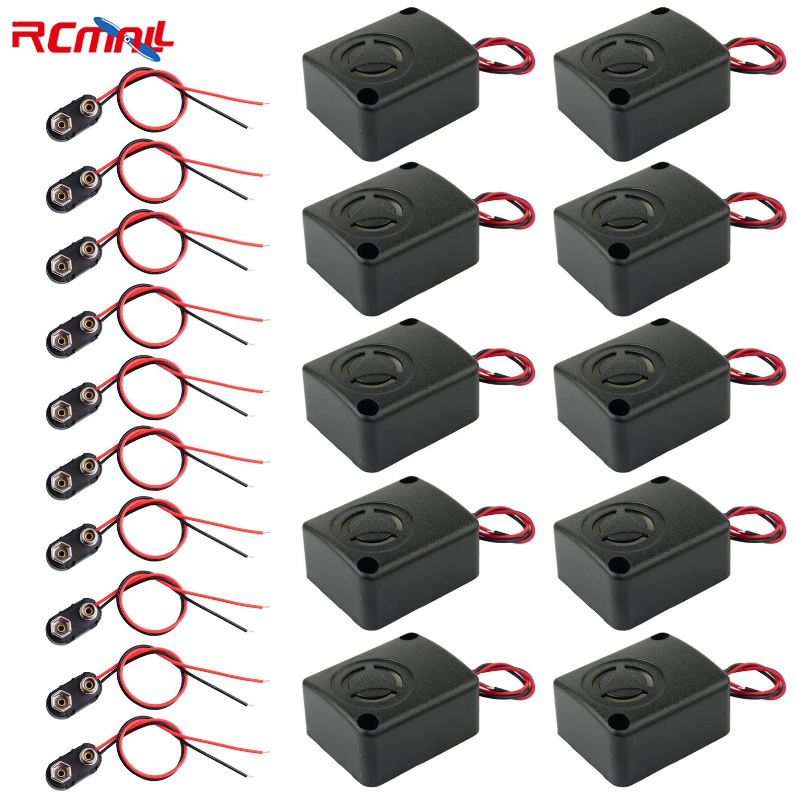 5/10PCS 12V DC Black Mini Piezo Alarm Siren 110dB Insurance Safe Anti-Theft Alarm High-Decibel Buzzer Loud High Pitch for Car