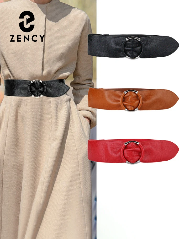 

Fashion Genuine Leather Waist Seal Ladies Top Layer Cowhide Belt Versatile Decorative Wide Women's Belt For Coat Dress Jeans