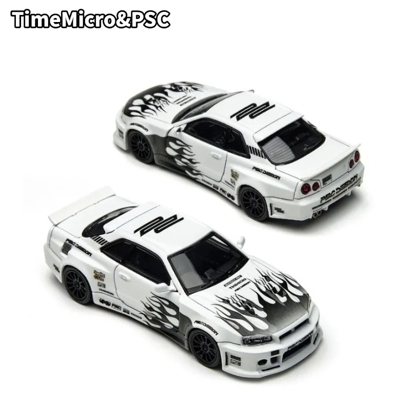 

TimeMicro&PSC 1:64 Nissan R34 die-cast realistic alloy car model, a boys' holiday gift toy collection decoration item.