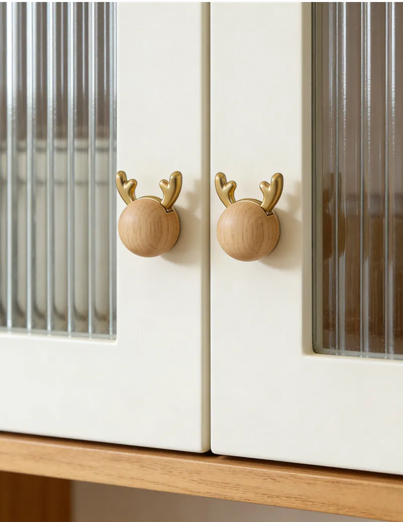 Minimalistischer Runder Walnussholz-Knopf Küchenschrank-Türgriff Natürlicher Walnuss-Eschen-Buchen-Dekor Kugelförmiger Möbelgriff – Detail 9