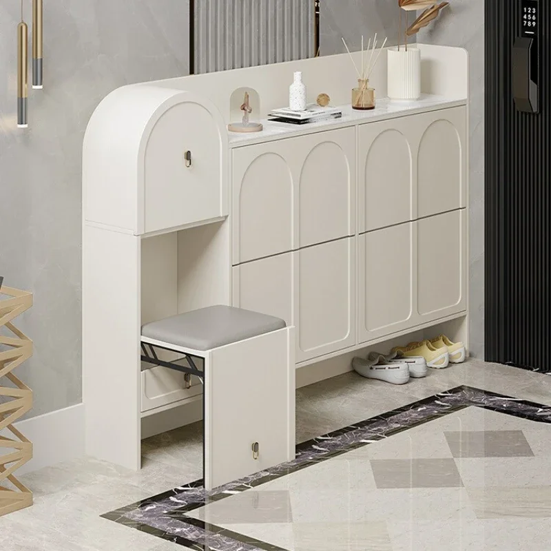 

Ultra Thin Tipping Shoe Cabinet Minimalist Entryway Modern House Drawer Shoe Rack Bench Space Saving Sapateira Furniture Home