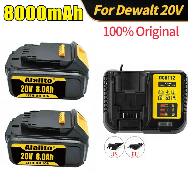 20V 8Ah DCB200 Replaceable Iithium-ionBattery 100% Original FOR Dewalt 18V Power Tool 18650 Iithium-ion Battery Compatible