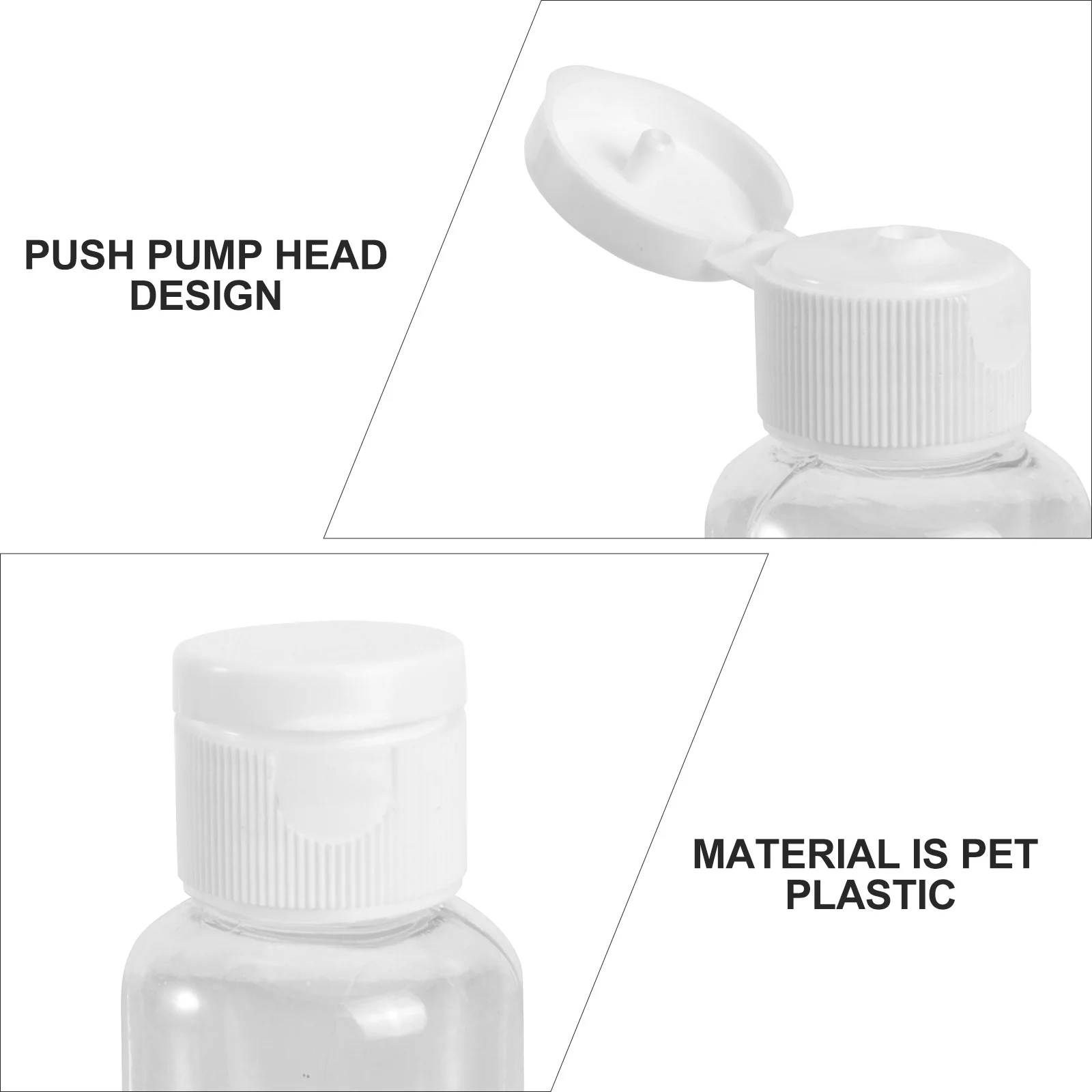 10 قطعة 50 مللي زجاجات بلاستيكية فارغة مع قبعات مثالية للسفر السوائل شامبو غسول مستحضرات التجميل 50 مللي زجاجة بلاستيكية زجاجات فارغة