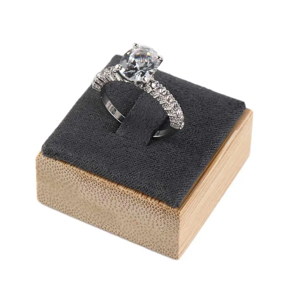 Schmuck Display kleine Reise einfarbig Ehering Box Holz schmuck Show Requisiten Ring halter Fall Ohrringe Ringe Veranstalter