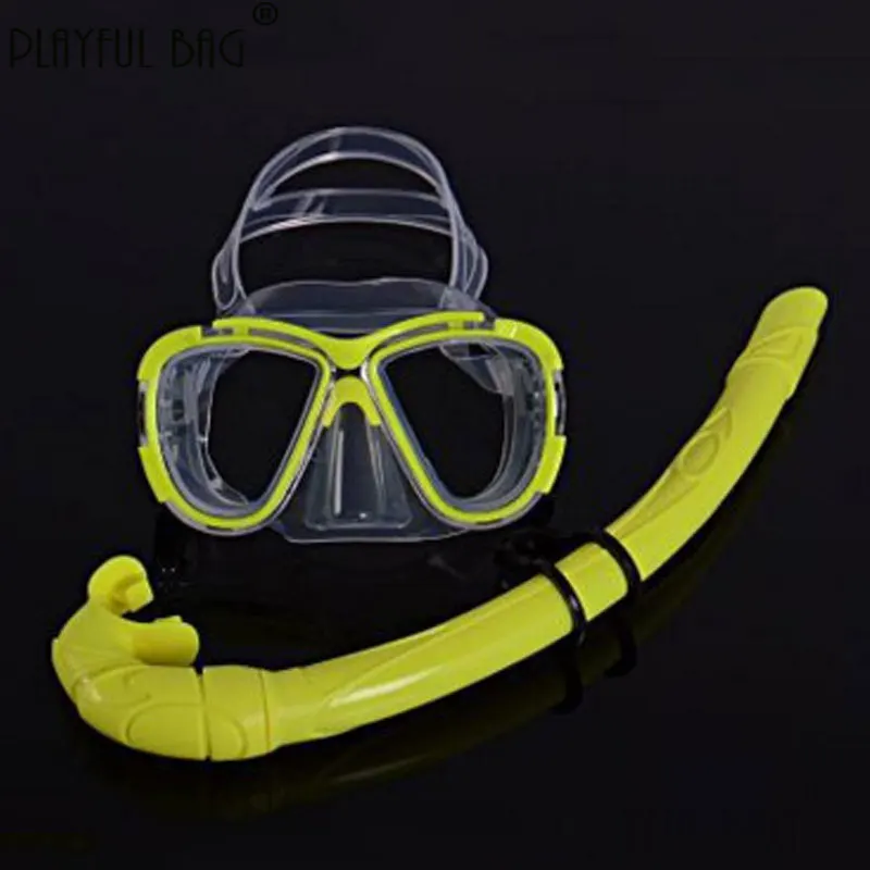 

Playful bag pvc diving goggles Snorkel tube Diving gear 2-piece set Tempered glass snorkeling equipment E237