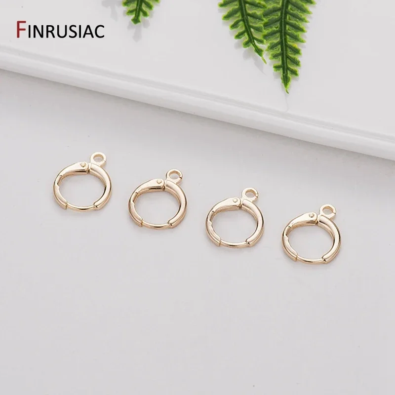 DIY Jewelry Making Supplies 14k Real Gold Plated Brass French Hoop Earring Clasps Fitting Earring Setting Base Earring Findings