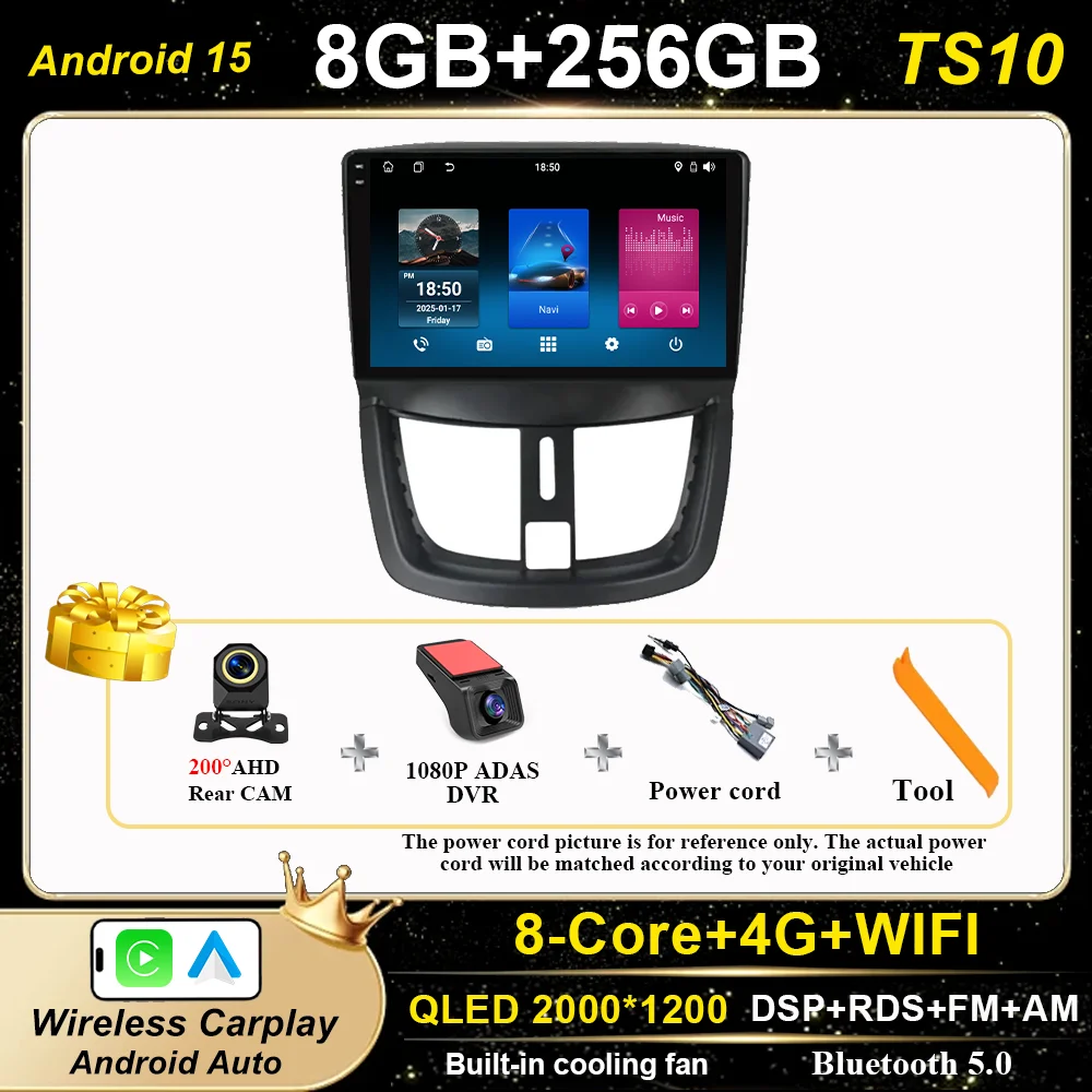 Auto Android GPS Navigatie Voor Peugeot 207 CC 207CC 2006 2007 2008 2009-2015 Auto Radio Stereo Multimidia Speler 4G Carplay 2DIN