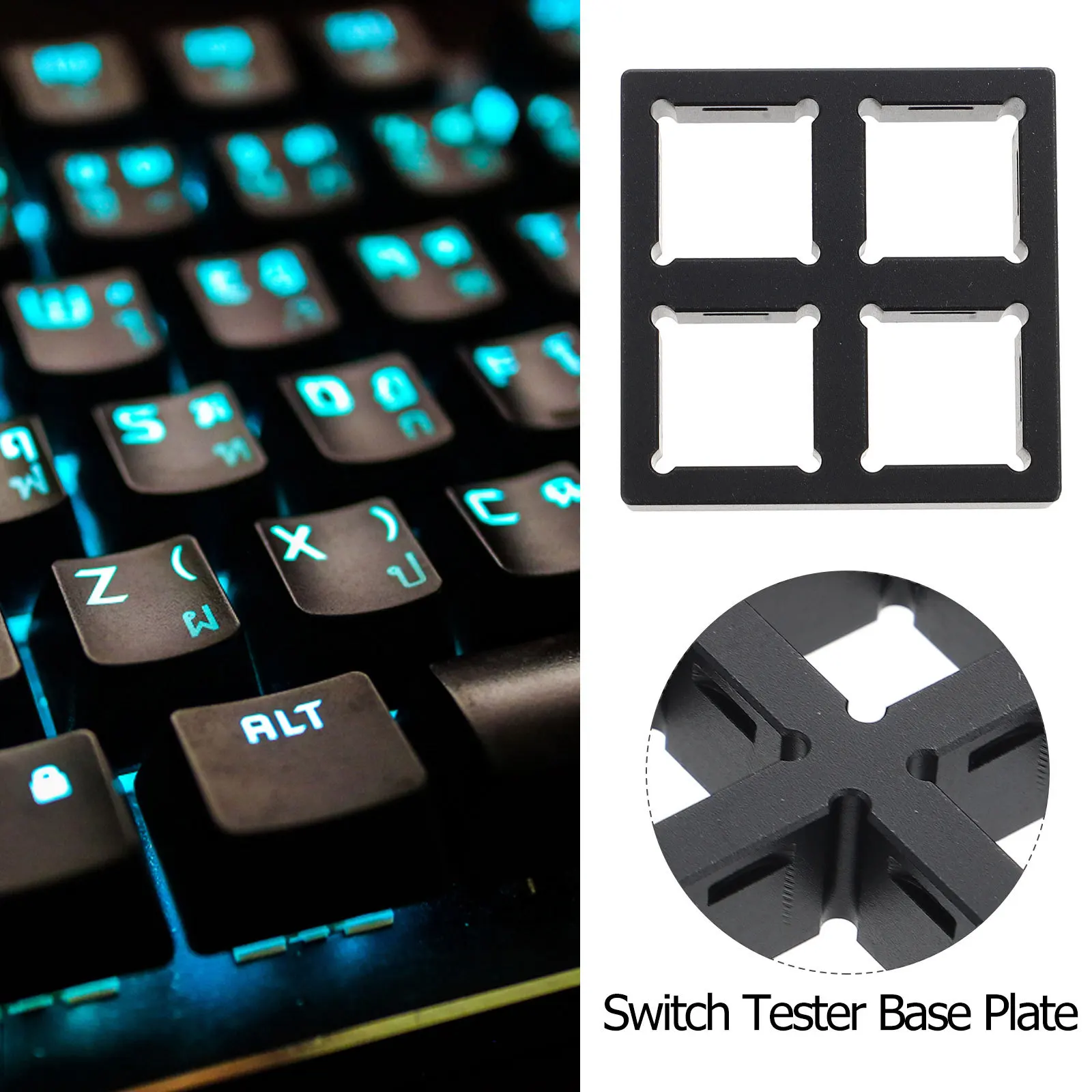 

Durable Aluminum Tester Base Plate Cnc Cutting Electroplating Process Mechanical Keyboard Supply Tester Base Computer Accessory