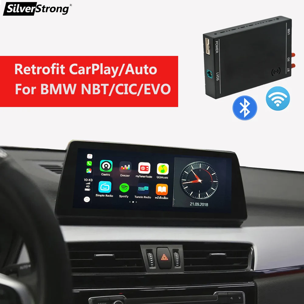 Wireless CarPlay NBT CIC for BMW,Wireless Android Auto,Retrofit F10 F15 F11 F16 F25 F26 F30 F36 F20 F21 F22 F34 F45 F46 F48 