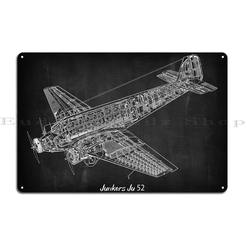 Junkers Ju 52 Metal Sign Garage Printing Garage Designing Cinema Tin Sign Poster