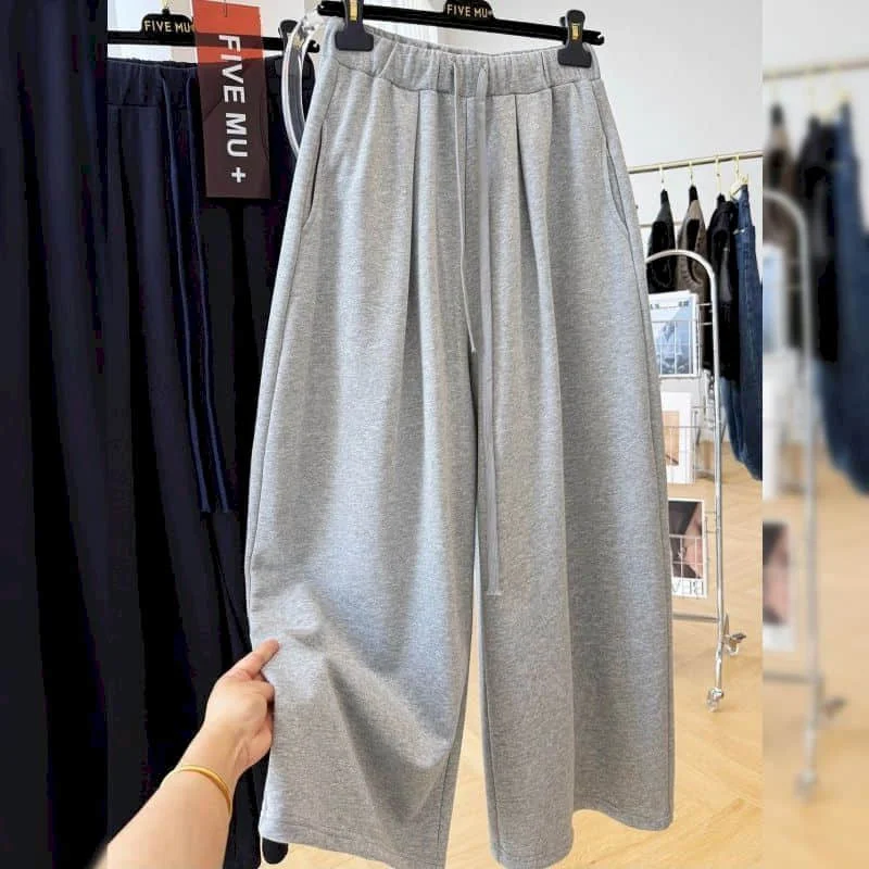 Harem Pants Solid Casual Autumn Gothic Korean Style Sporty Sweatpants Elastic Waist Baggy Trousers Streetwear Women Clothes
