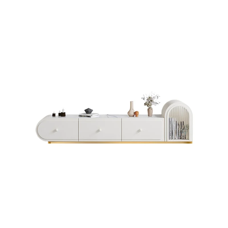 LMM Cream Wind TV Cabinet Living Room Household Simple Modern Small Apartment New Floor TV Cabinet